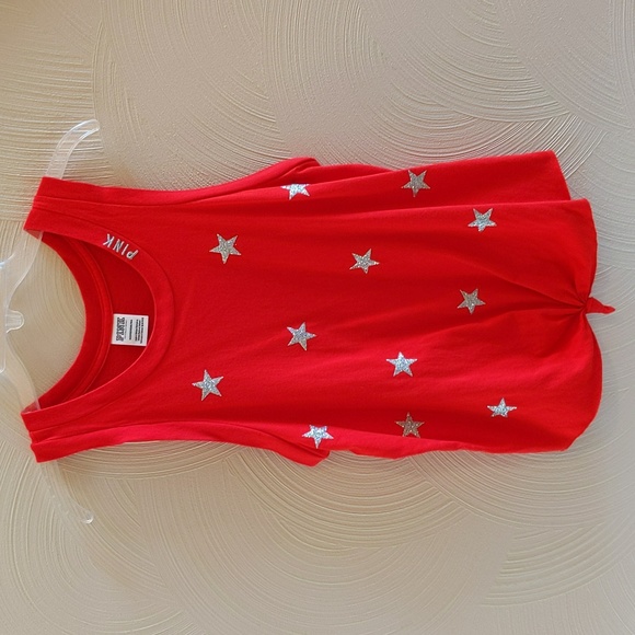 NWOT Victoria’s Secret PINK Red & Silver Star Tank - Picture 2 of 6